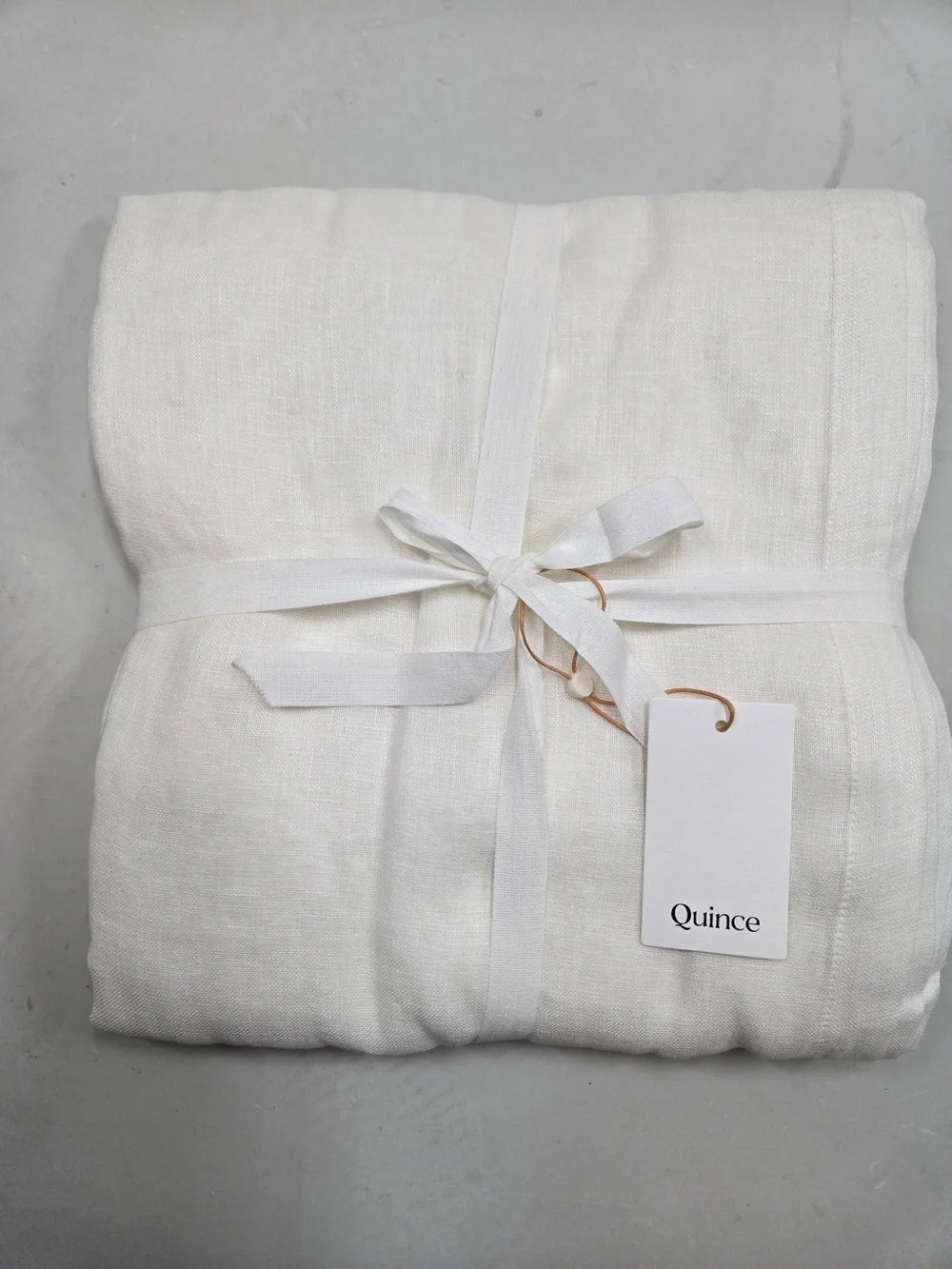 NWT QUINCE Set Of 2 48x108 European Linen Sheer Curtains White 9641